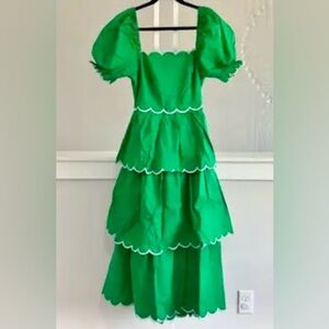 Anthropologie’s English Factory Green Scalloped Maxi Dress